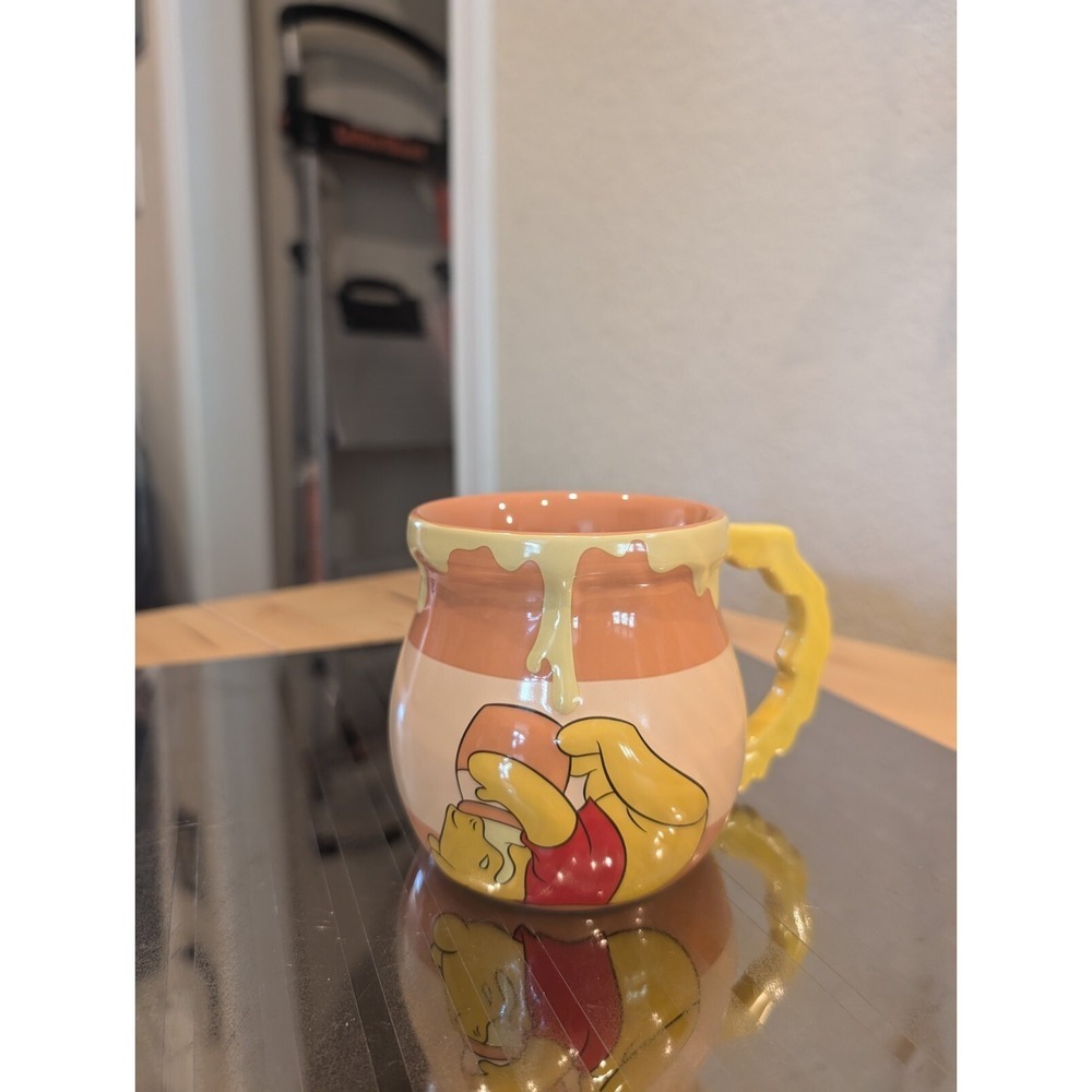 Large Disney Winnie The Pooh Honey Pot Mug Cup Jug Bee Orange Yellow